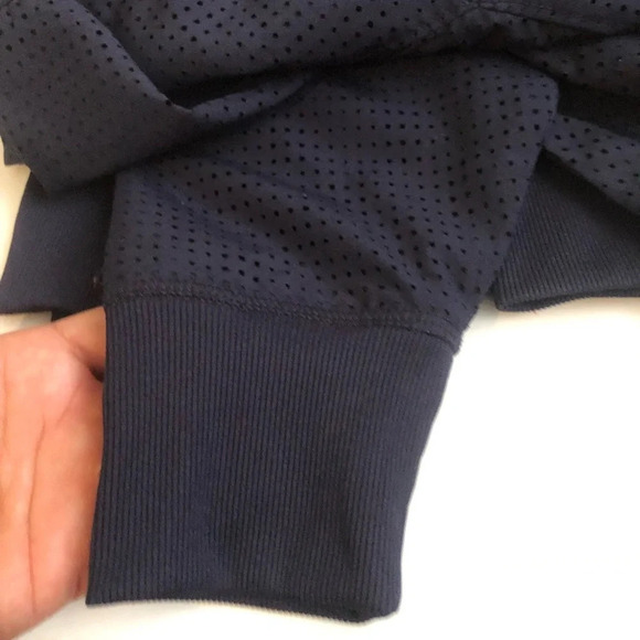 ! Jofit Women's navy Blue Full Zip Long Sleeve Mesh Bomber Rib Trim Jack… - Picture 5 of 7